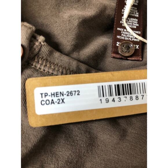 SKIMS New Vintage Long Sleeve Henley Top in Cocoa Brown NWT Size 2X - Picture 8 of 9